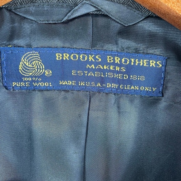 BROOK'S BROTHERS Men's Gray 100% Pure Wool Herringbone Blazer Size 40/34 - Picture 4 of 11
